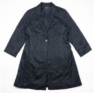 Eileen Fisher Black Textured Sill Jacket - Large